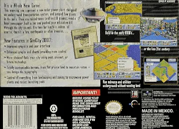 SimCity 2000 - The Ultimate City Simulator (USA) box cover back